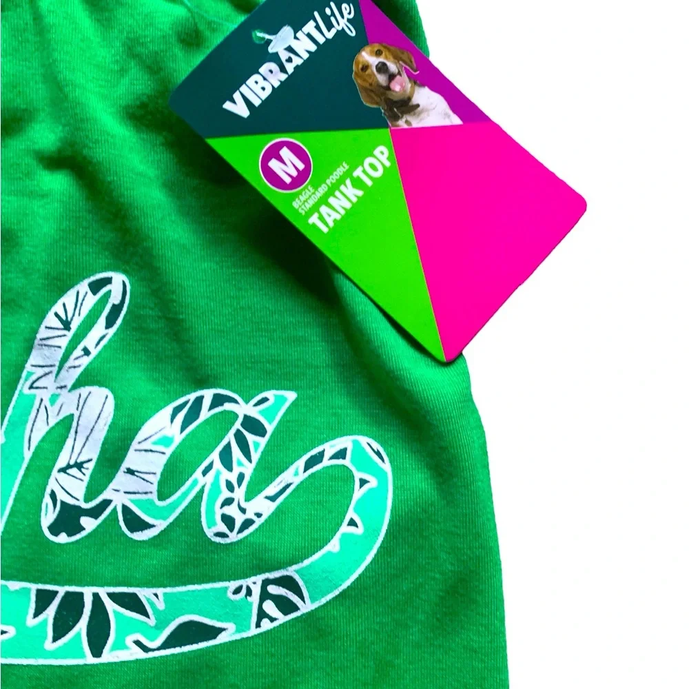 Vibrant Life ‘Aloha Ladies’ Tank Top Dog Color Green Size M